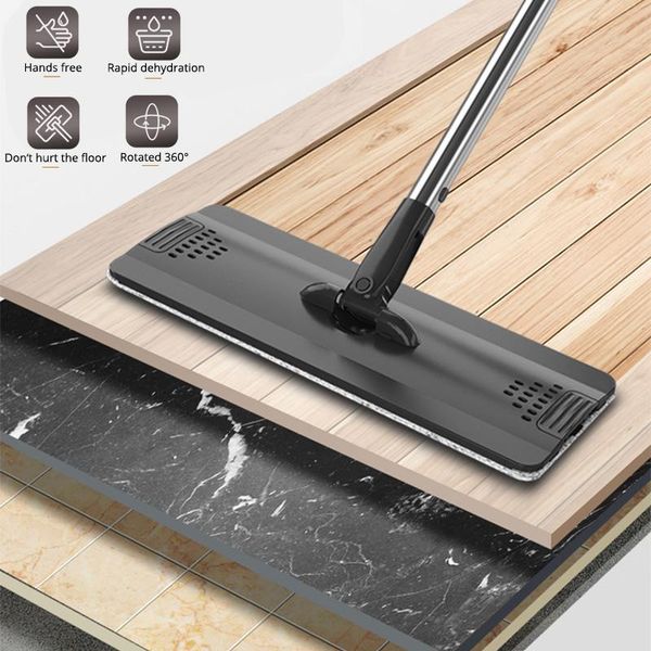 

stainless steel mop flat squeeze magic matic mop and bucket avoid hand washing cleaning cloth kitchen lazy mop qh wmtngo comb2010