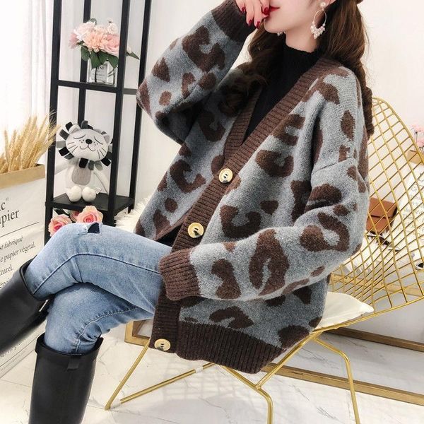

women's knits & tees 2021 cardigan sweater korean version loose fashion lazy style thick, White