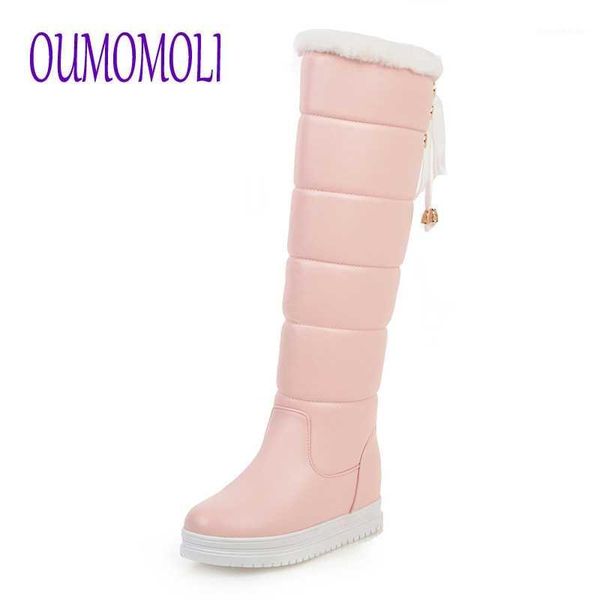 

boots women's winter shoes knee high plus big size quality brand women plush and wool v4061, Black