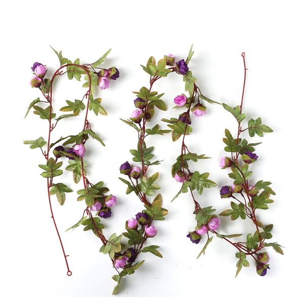 

220см длинные искусственные розовые цветы виноградные лозы осень фон фон декор шелковый фальшивый ротанг гирлянда для свадьбы дома украшения