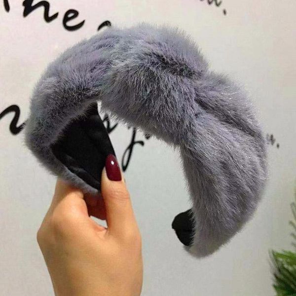 

winter thick furry hairbands warm wide faux fur plush head band bezel lamb wool hair band women's hair accessories h wmtfrs, Black;brown