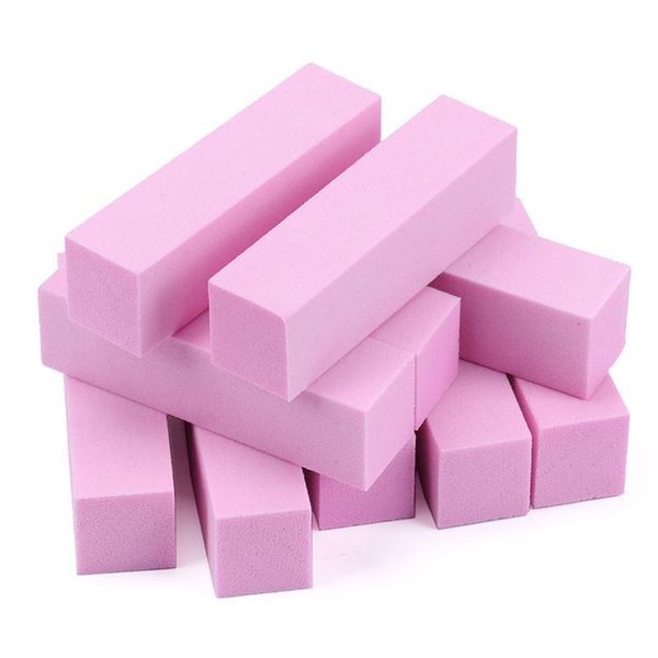 

10pcs/set pink four-faced abrasive grit sponge nail buffers block grinding polishing manicure nail jllmox