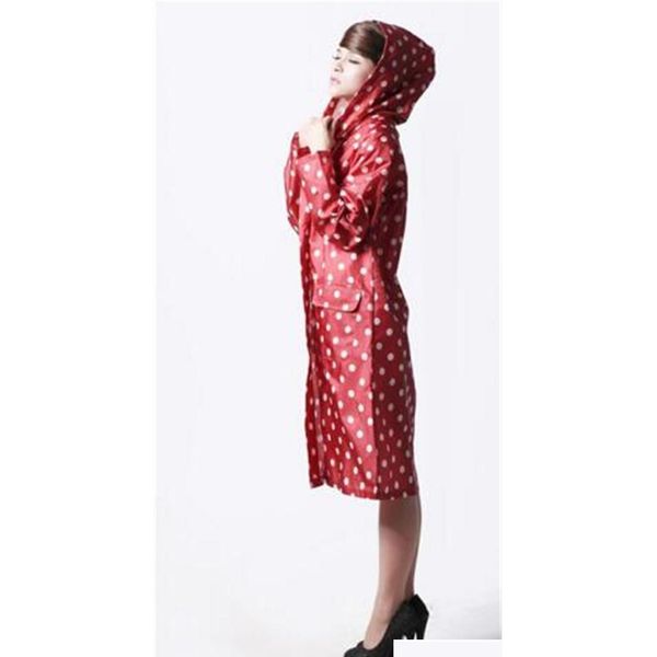 

dot girl lady hooded raincoat women outdoor travel waterproof riding cloth rain coat for women poncho long rainwear r qylmav bdetoys