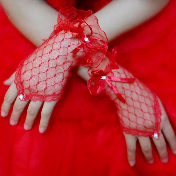 

white lace bride guantes novia gloves for performances fingerless black wedding gloves girls daily red gloves st105 h sqcpdy