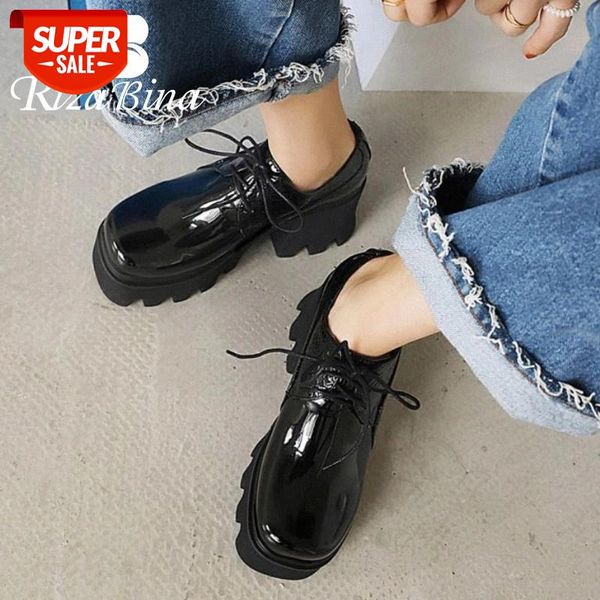 

rizabina size 35-44 new arrival women pumps lace up high heel shoes woman fashion platform casual daily office lady footwear #1u9m