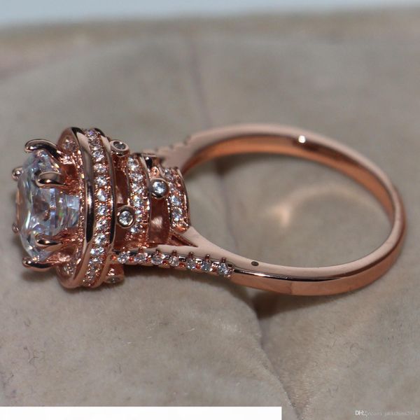 

k victroria wieck handmade fashion jewelry 925 sterling silver rose gold plated dove egg z round cut gemstones women wedding, Slivery;golden