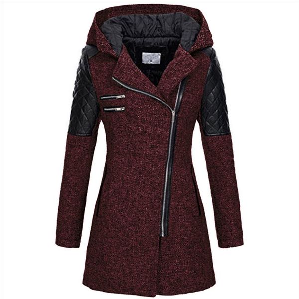 

2021 autumn winter new products fashion women warm slim jacket thick overcoat winter outwear hooded zipper ropa de mujer 1, Black;brown