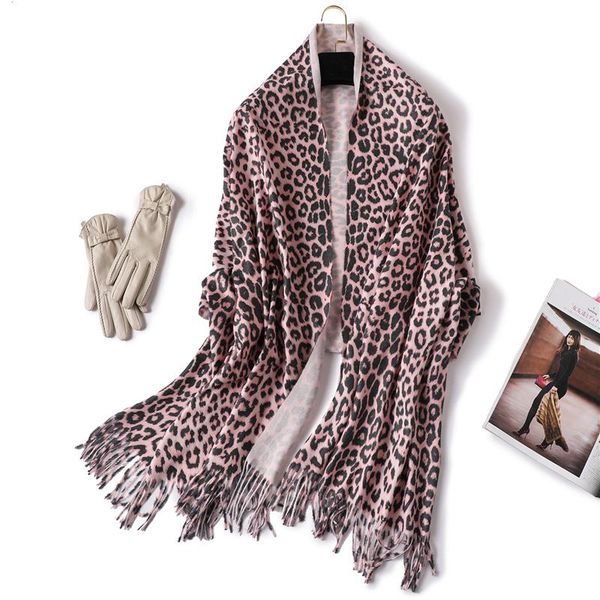 

designer brand women scarf 2020 winter cashmere scarves for lady pashmina shawls and wraps neck head warm bandana leopard print wmtmnk, Blue;gray