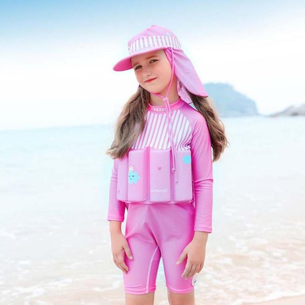 

floating swimming suit detachable floating training toddler kids buoyancy swimsuit boys girls swimwear cap goggles buoyant arms