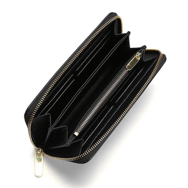 

women's leather corrugated long wallet