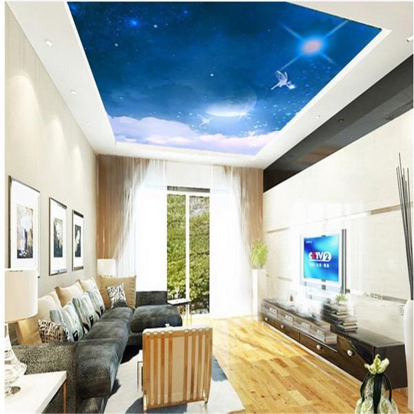 

sky ceiling wallpaper dreamy white cloud starry sky moon living room ceiling mural blue sky ceilings