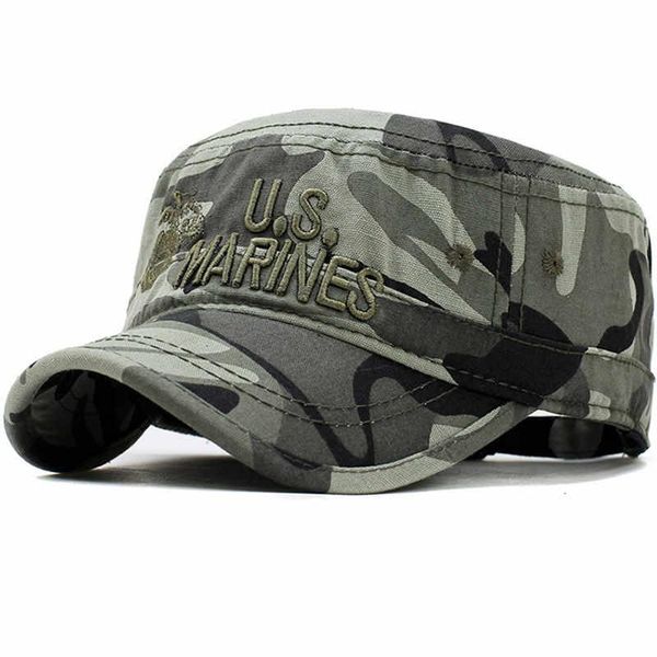 

2020 сша us marines corps cap hat шляпы камуфляж flat top hat мужчины хлопок hhat вмс сша вышитые camo, Blue;gray