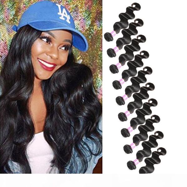 

бразильские девственные волосы 8а волна тела человеческие волосы пучки 100% необработанные мокрые и волнистые наращивания волос перуанские м, Black