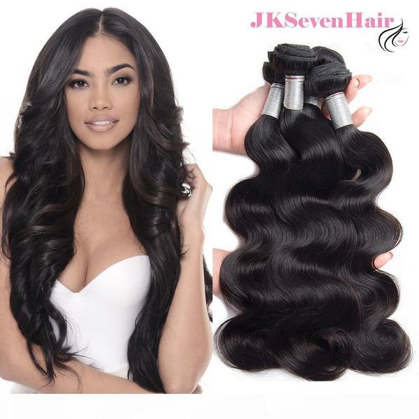 

12a grade brazilian virgin human hair extensions body wave 4pcs peruvian indian malaysian unprocessed hair weaves, Black