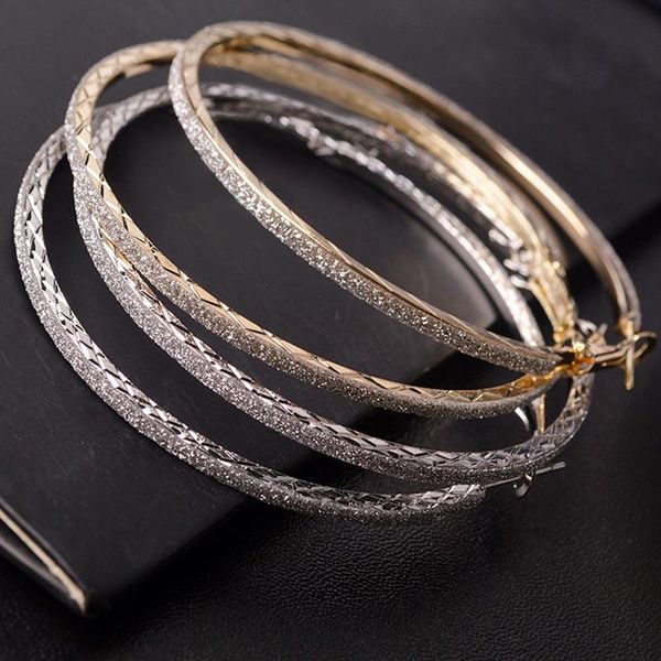 

hoop & huggie 6cm round dangle earring jewelry women crystal diamante rhinestone large ear ring s bfj55, Golden;silver
