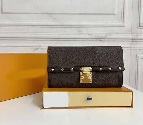 

women man genuine leather bag lady with box purse venice flower pattern n60535 long rivet style long bag wallet purses wallets purses vvsgf, Red;black