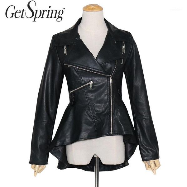 

getspring women leather coat irregular black woman leather jackets plus size plus size winter leathers jacket women winter coat1