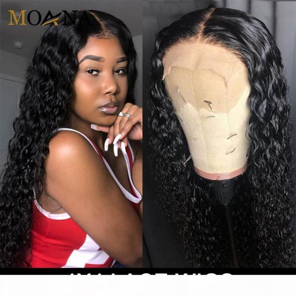 

water wave wig 4x4 lace closure wig t part deep part human hair wigs pre plucked remy human hair wigs for black women, Black;brown