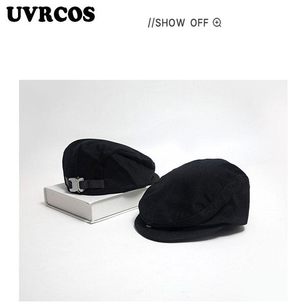 

berets uvrcos adjustable beret caps outdoor sun breathable bone brim hats womens mens herringbone solid flat cap hat, Blue;gray