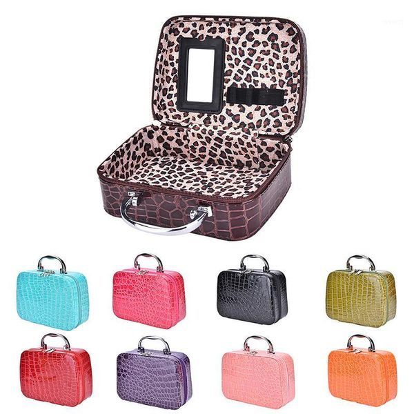 

leather travel cosmetic organizer makeup storage bag case jewelry box1