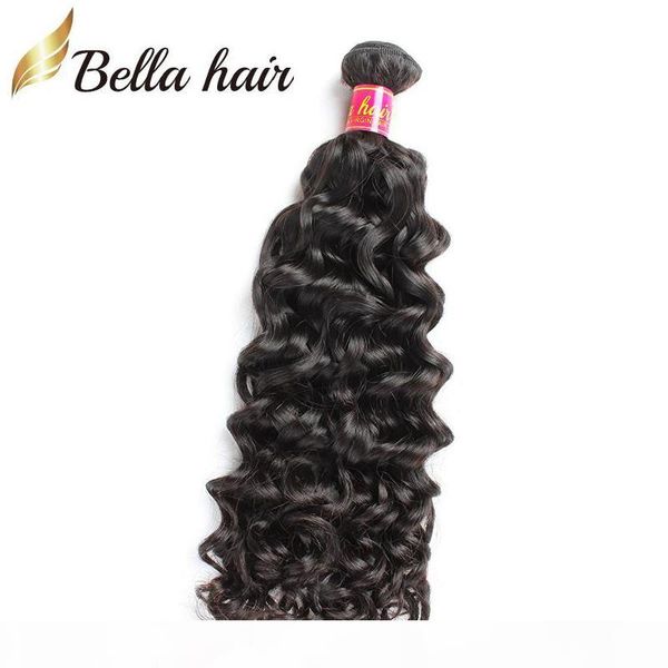 

bellahair malaysian water wave hair extensions hair bundles virgin hair weaves 10-30 inch double weft dhl ing, Black