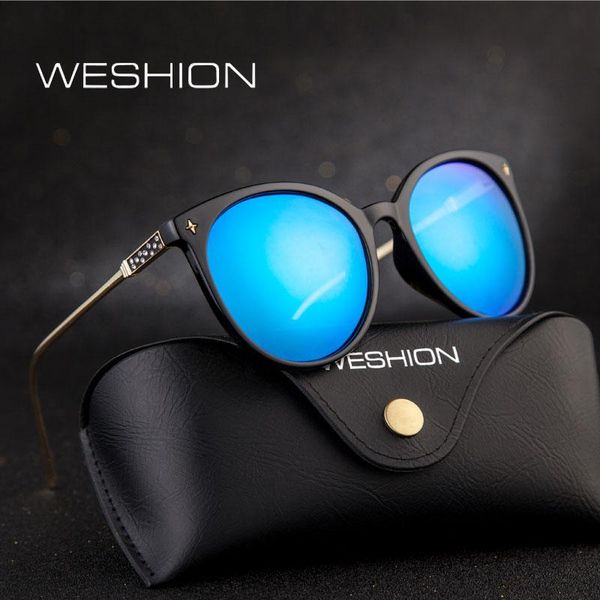 

sunglasses weshion women polarized brand designer infantil cat eye pink eyeglasses alloy frame ladiies anteojos de sol hombre, White;black