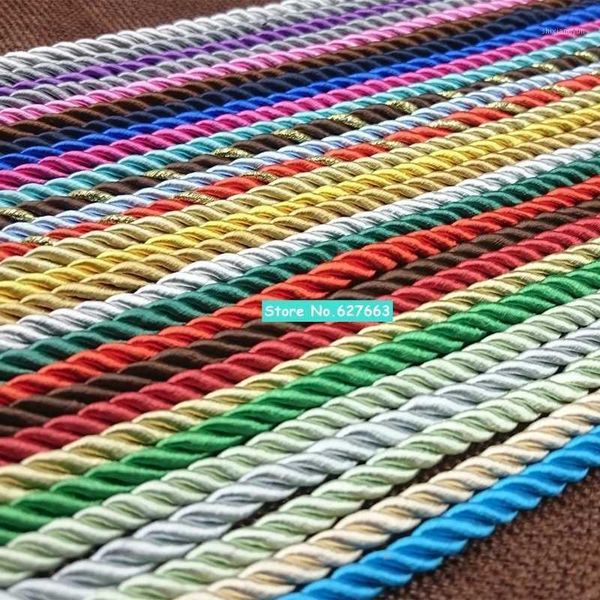 

5mm three-ply twisted rope for bag curtain decoration multicolor rope polypropylene fiber nylon1, Black;white