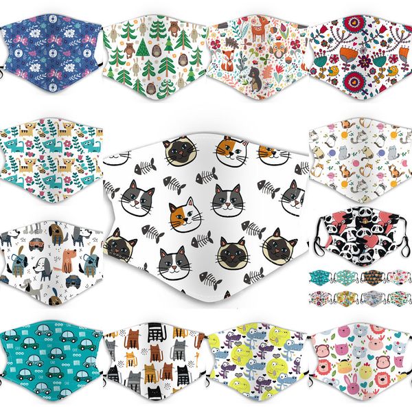 

20pcs kids designer fashion face masks children's cartoon mask anti-fog haze dust-proof protection washable hanging ear facemask 3 nz6y