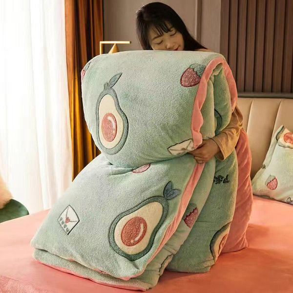 

justchic green avocado bedding set home duvet cover pillow cases single  winter quilt cover ab version double-sided thicken