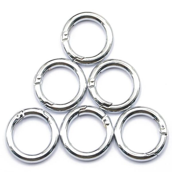

20pcs zinc alloy plated gate silver spring o-ring buckles clips carabiner hiking purses handbags round push trigger sn jllusx