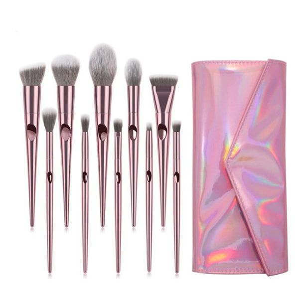 

powder eyeshadow highlighter eyeliner blush foundation brush set