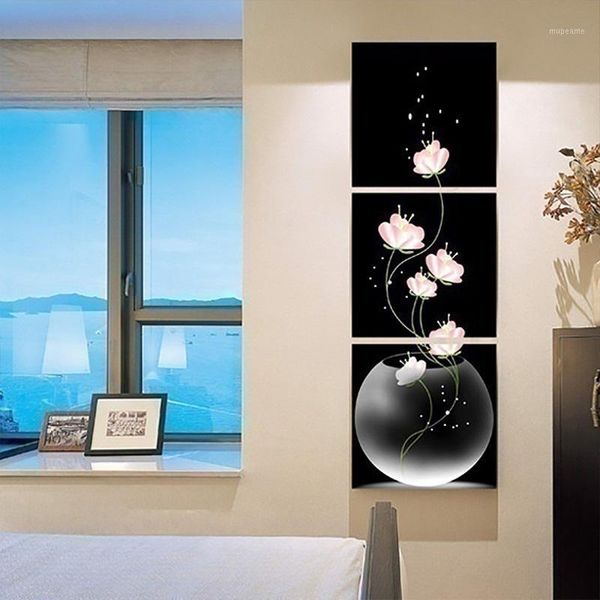 

paintings 30cm tulip decorative core non-woven fabric vertical mural home decoration 3pcs frameless murals exquisite gifts1