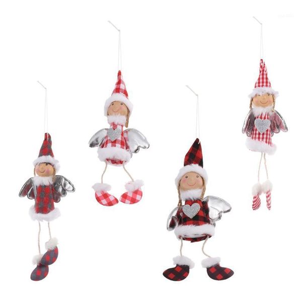 

4pcs christmas tree pendants angel pendants cloth dolls kids gift (as shown)1