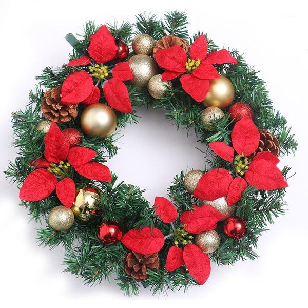

christmas decorations 2021 40cm wreath red wall hanging garland ornaments cumplea decoration farmhouse door wreath1