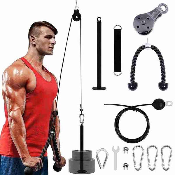 

фитнес шкив кабельная система diy загрузочный штифт, подъемный трицепс веревочные машины тренировки регулируемая длина домашнего тренажерный