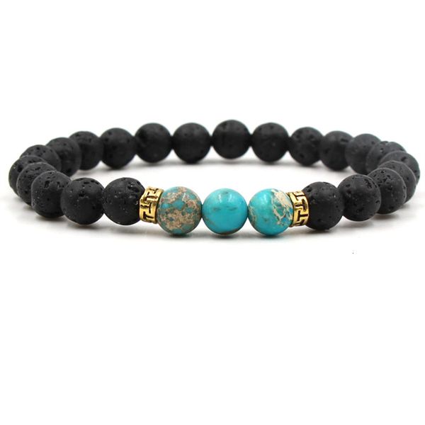 

black men fashion lava healing balance chakra beads reiki buddha prayer natural stone yoga bracelet women jewelry