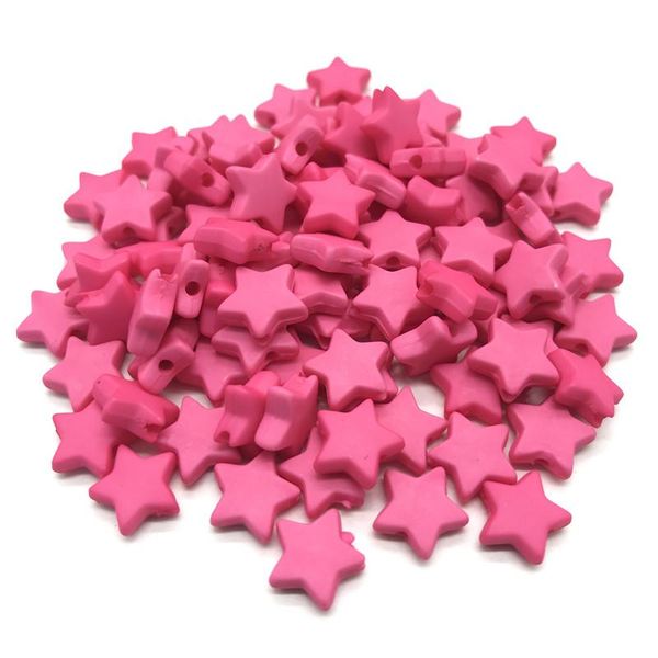

100pcs 9mm acrylic spacer beads five-pointed star rainbow color beads for jewelry making 100pcs 9mm wmttpd