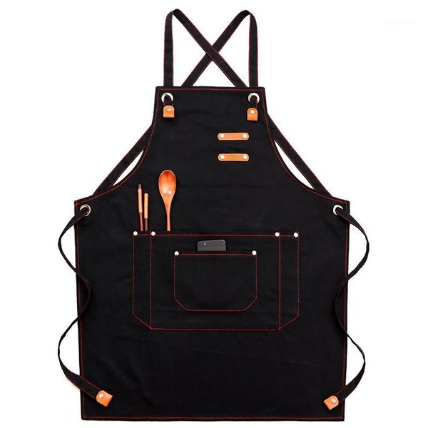 

aprons untior denim delantal cocina de moda chef camarero cafeterÃ­a tienda barbacoa peluquero extraÃ­ble herramientas par1