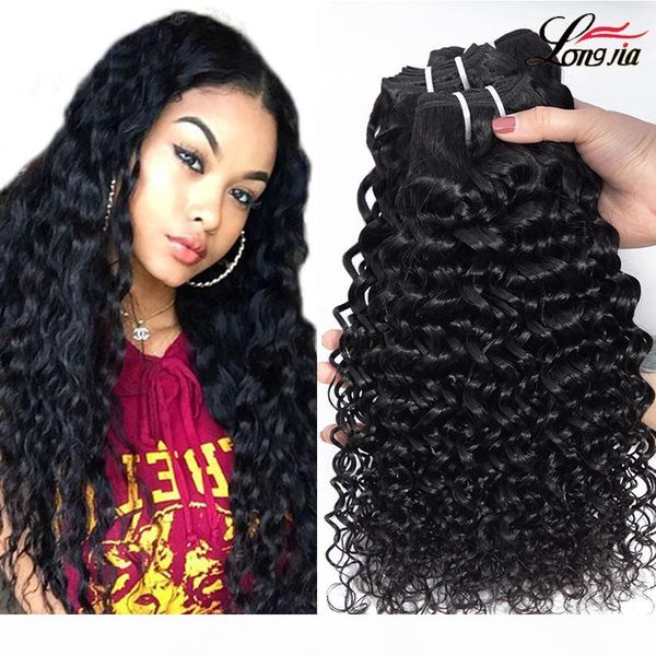 

8a grade water wave bundles 100% water wave human hair bundles 8-28inch indian unprocessed water wave hair extensions, Black