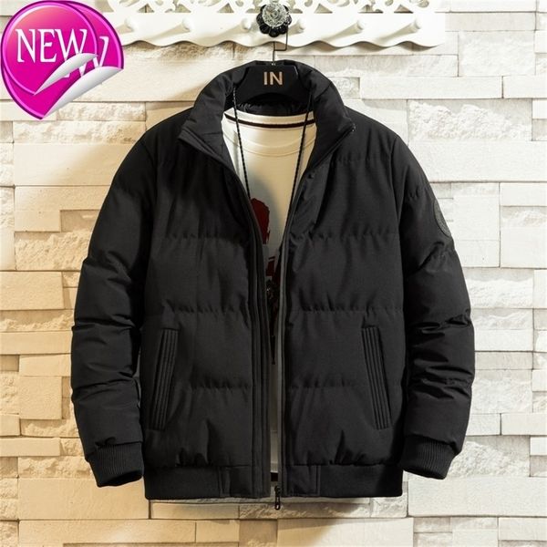 

new 2020 winter mens cotton down jackets overcoats casual classic bomber coats for male plus oversize size m-5xl 6xl 7xl 8xl, Black