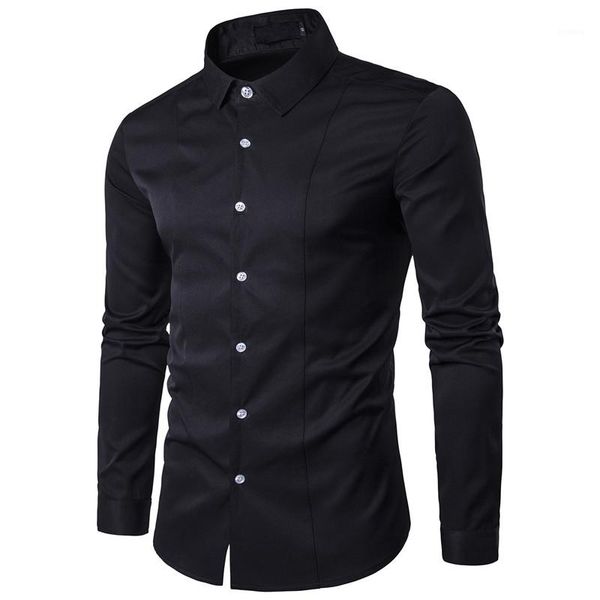 

soild color mens shirt lepal neck single breasted casual designer mens clothing 2021 fashion base, White;black
