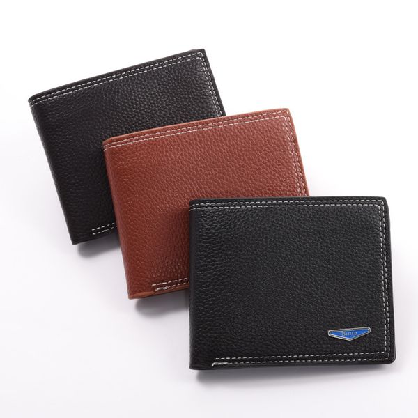 

men wallet fold card holders men purse simple leather wallets clutch bag purses wholesale, Red;black