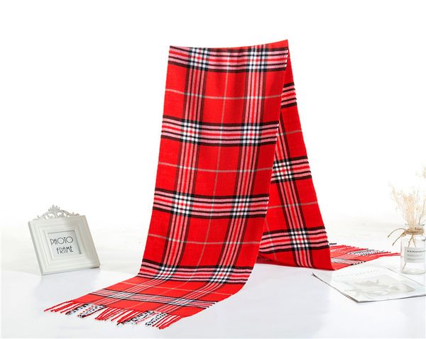 

classic plaid cashmere scarf for autumn and winter, Blue;gray