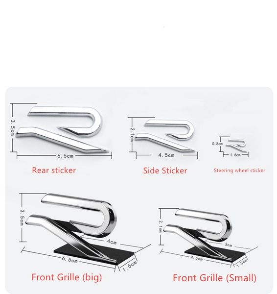 

front rear tailgate r emblem steering wheel logo side door fender nameplate stickers for 2020 vw golf 8 scirocco passat r36
