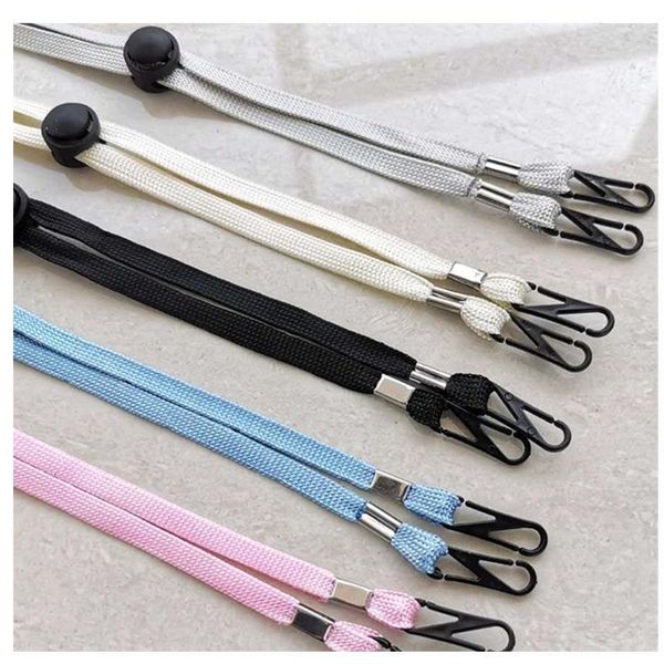 

factory8pirconvenient adjustable extension handy face windproof mask rope rest ear holder hang on neck string hat lanyard party fav