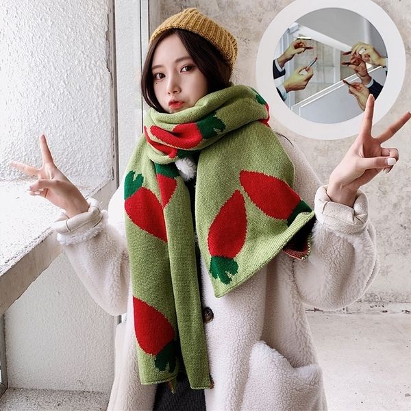 

korean autumn and winter new arrival scarf men and women carrots print long big soft outdoor scarf warm shawl y201024, Blue;gray