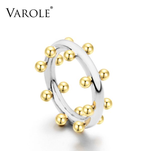 

varole double row ball arrangement rings gold color midi ring 100% copper ring knuckle rings for women anel jewelry