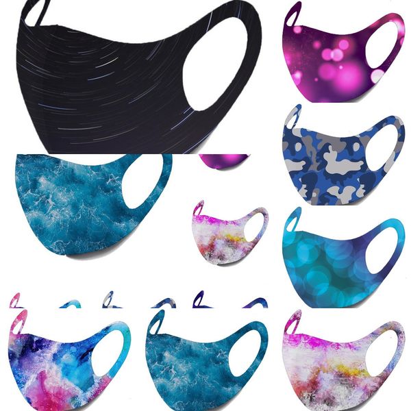 

flame designer face women sky men starry camouflage printing masks ear hanging mask