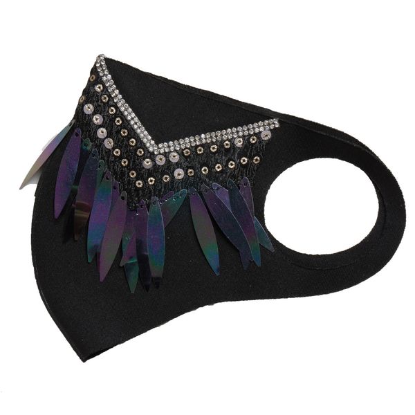 

bright women's fashion breathable dust masks fog men's color sequins in spring and summer personality black maprotectivebvh2