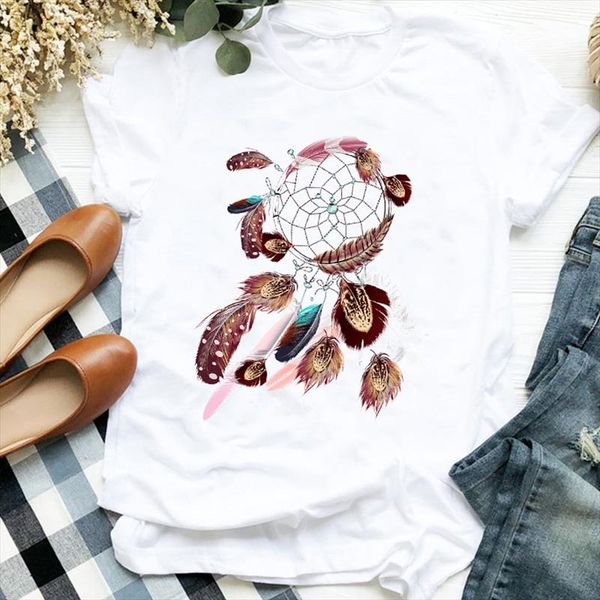 

женщины леди перо старинные 90s kawaii лето осень цветочные принты t tee женские футболки женская рубашка одежда верхняя графика футболка, White